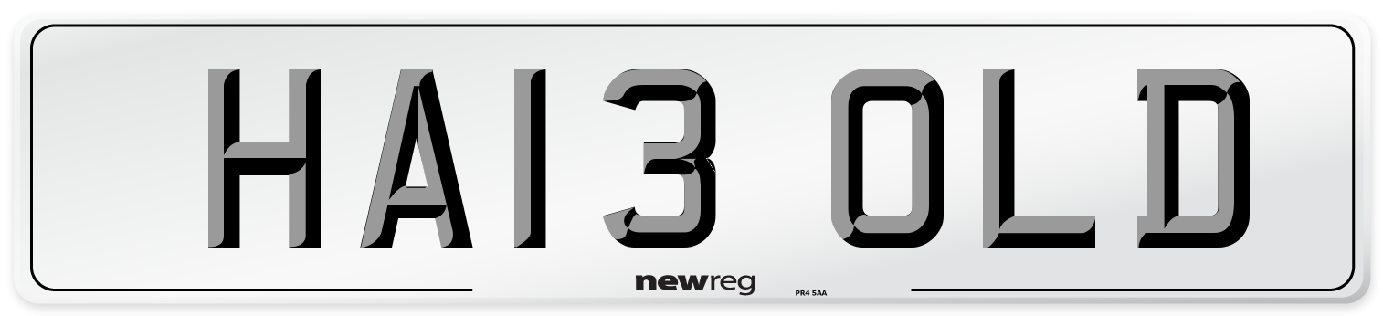 HA13 OLD Number Plate from New Reg